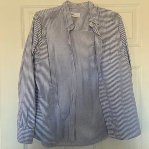 GAP Boyfriend Fit Blue and White Stripe Button Down